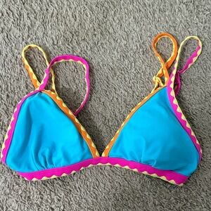 SHEIN Vibrant Blue and Pink Bikini Top